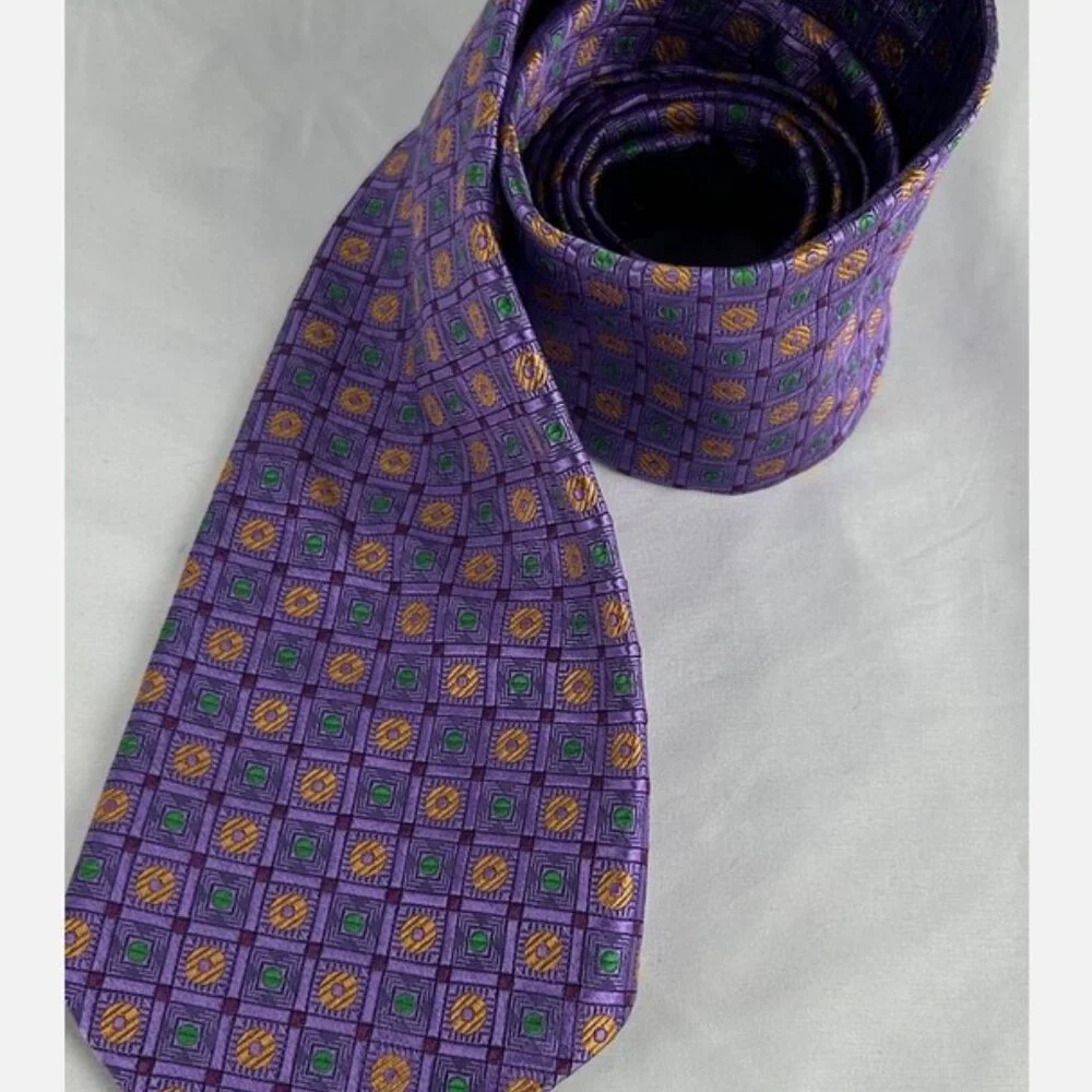 Robert Talbott Best Of Class Purple Geometric Textured Silk Neck Tie USA